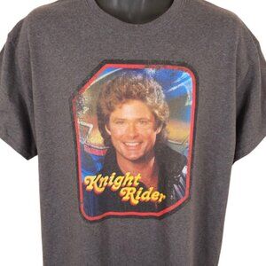 Knight Rider T Shirt Mens Size Large Gray David Hasselhoff 80s TV Show